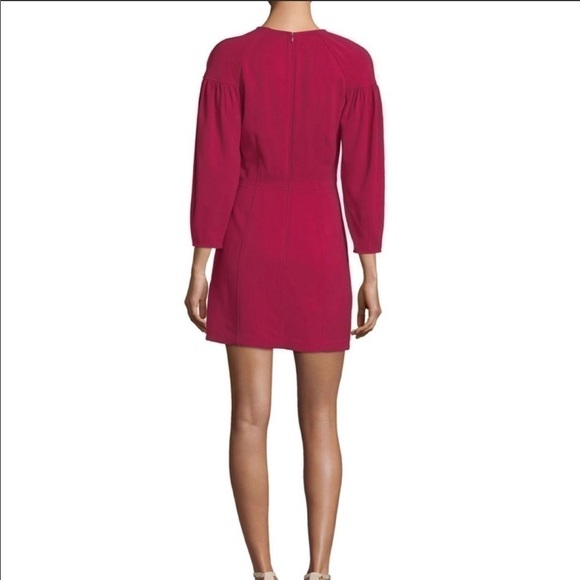 A.L.C. Renton Fuchsia Crewneck Pouf-Sleeve Mini Dress Size 4 - Picture 2 of 8